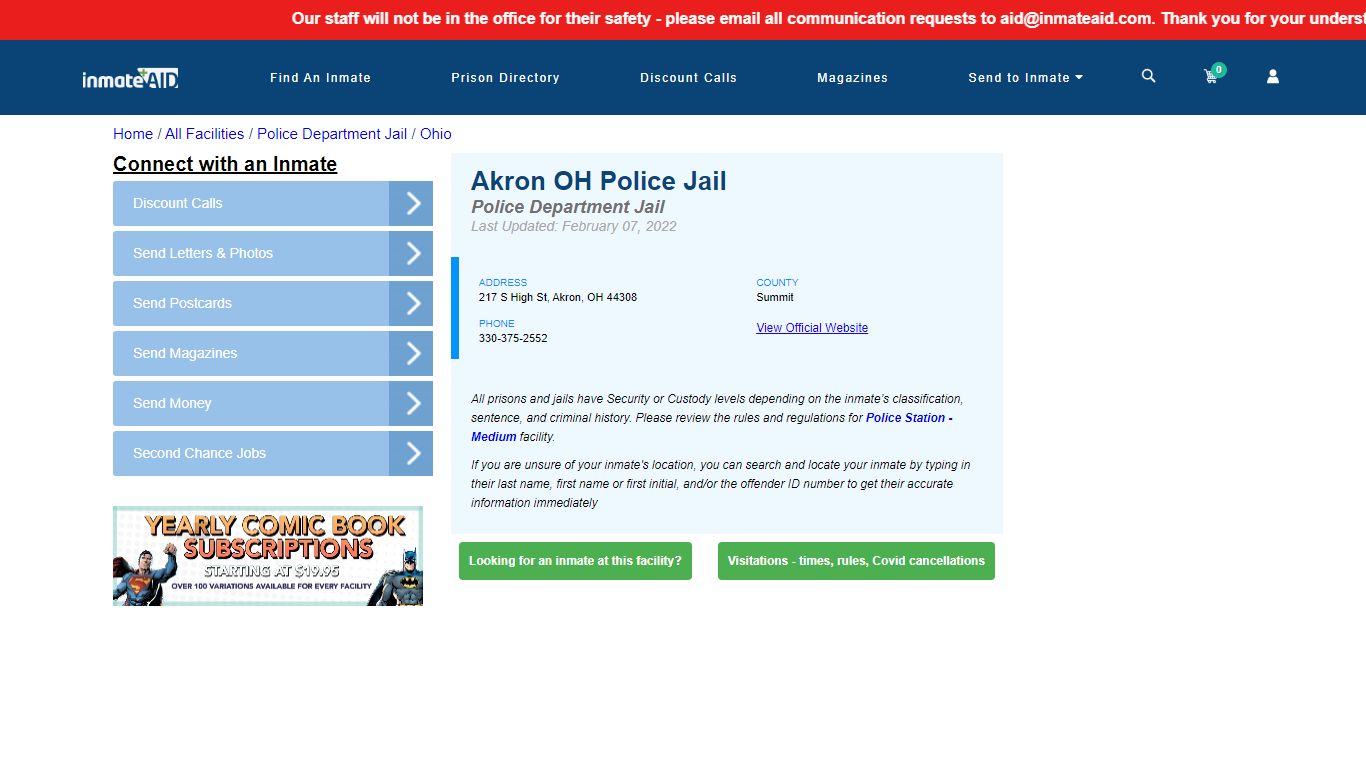 Akron OH Police Jail & Inmate Search - Akron, OH