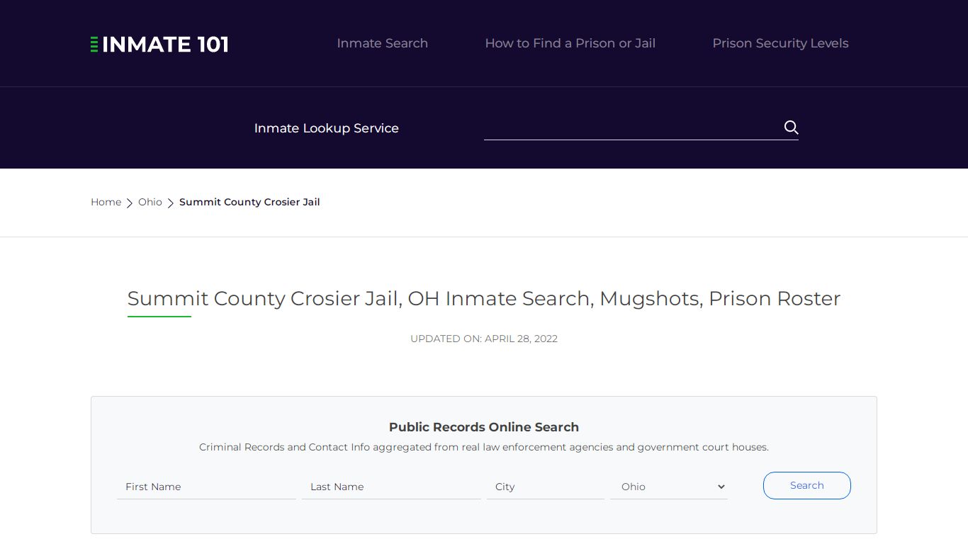 Summit County Crosier Jail, OH Inmate Search, Mugshots ...